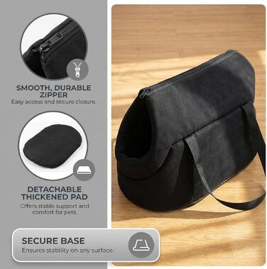 Чорна переносна сумка для собак та котів, складана, з сіткою, для транспортування