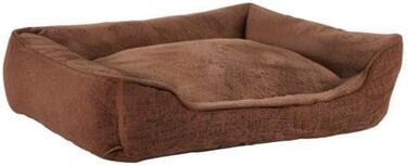 М'яке ліжко для собак та котів Lionto знімний чохол, 110x80 см, коричневе, з антиковзким дном