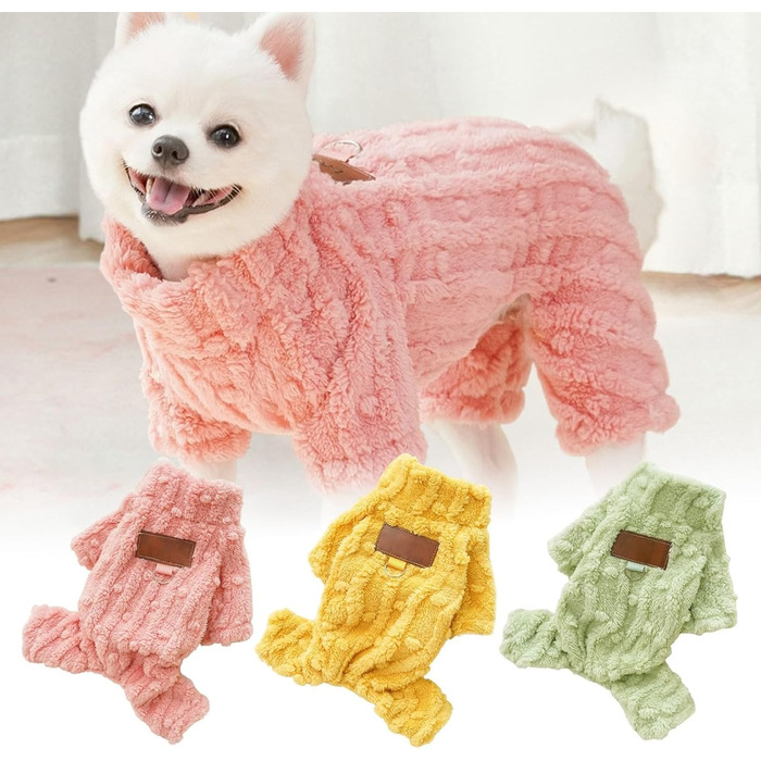 Тепла зимова куртка для собак, пуловер, флісовий костюм на осінь-зиму, для чотирилапих, теплий та м'який, костюм для цуценят, затишний одяг для маленьких та середніх розмірів (A, XS) XS A