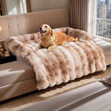 М'який плюшевий чохол на диван для домашніх тварин, 75x75 см, колір градієнт коричневий