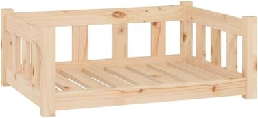 Ліжко для собак та котів з дерева, зручне, водонепроникне, 75,5x55,5x28 см, коричневе