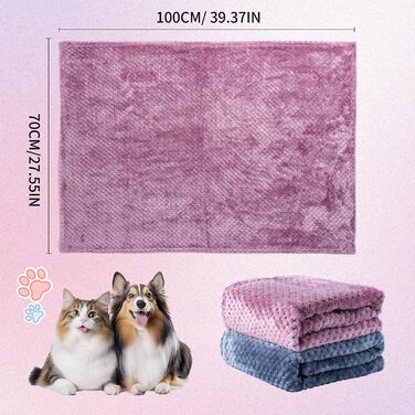 М'які ковдри для собак та котів SLSON, 70x100 см (фіолетовий, чорний, синій)