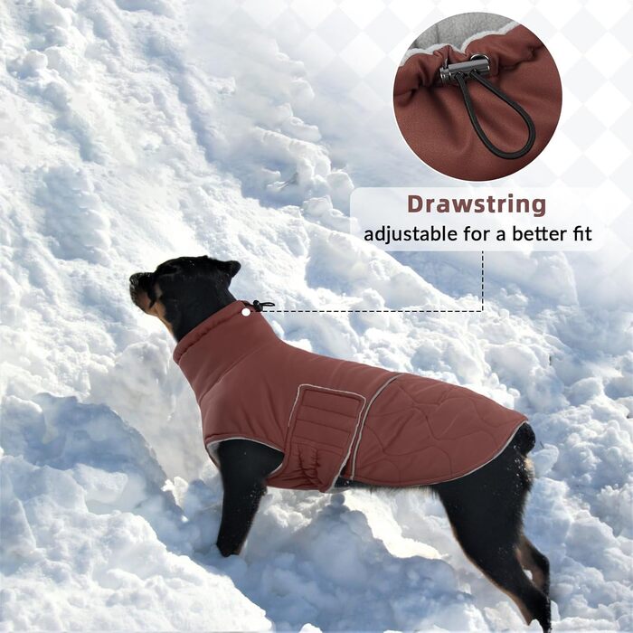 Зимовий теплий одяг для собак маленьких порід: Хумараян, тепла куртка, жилетка для Чихуахуа, Йоркширського тер'єра (червоно-коричневий, XS)