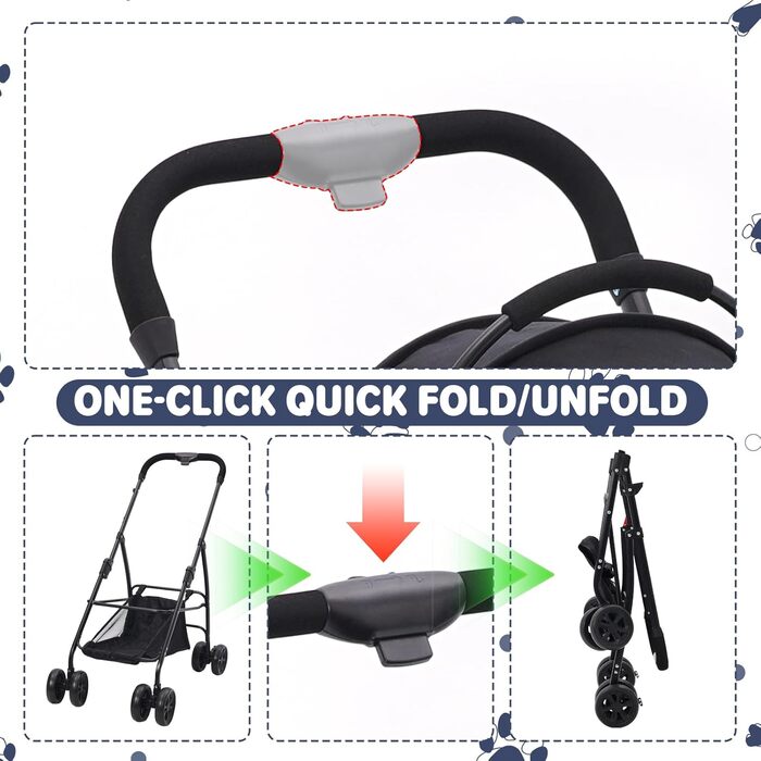 Візок для собак Siairo 3-в-1, чорний: візок, переноска, автокрісло, до 20 кг