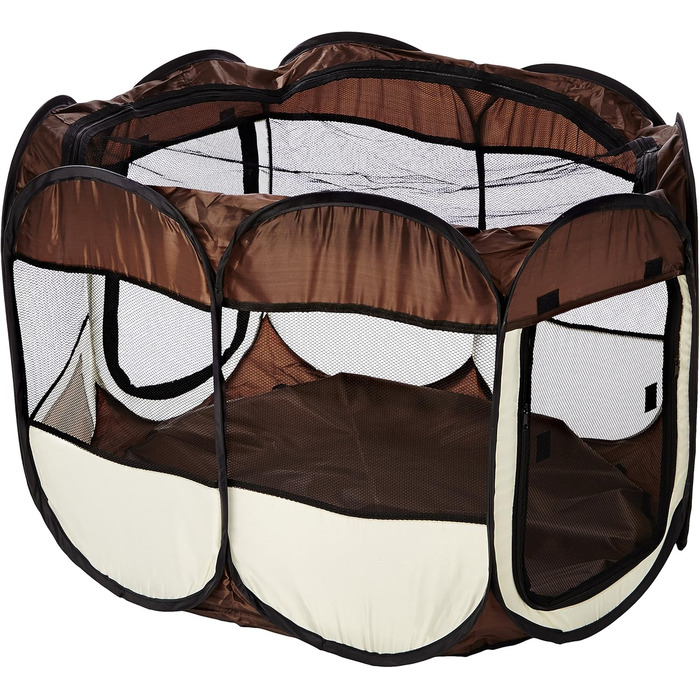 Клітка-загон для кроликів та морських свинок BUNNY BUSINESS, розкладний, тканинна, рожева (коричнева)