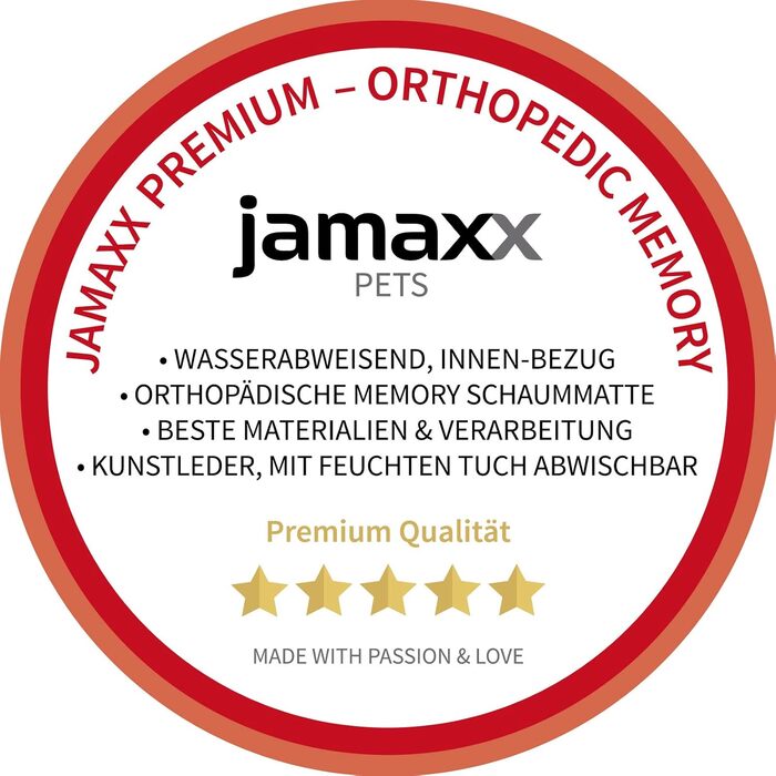 JAMAXX® Преміум подушка для собак, лежанка для собак, канва, ортопедична, memory foam, середні породи, вінтажна канва, матрац PDB1017 M, 90x70/65 см, коричневий