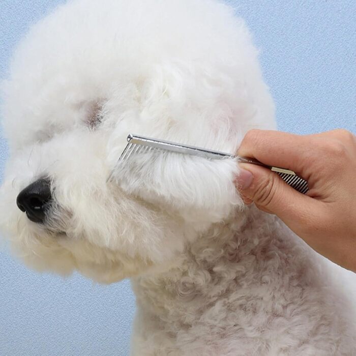 Гребінець для котів Flohkamm: догляд за шерстю, видалення ковтунів, для довгошерстих порід, щоденний догляд, після купання, сріблястого кольору