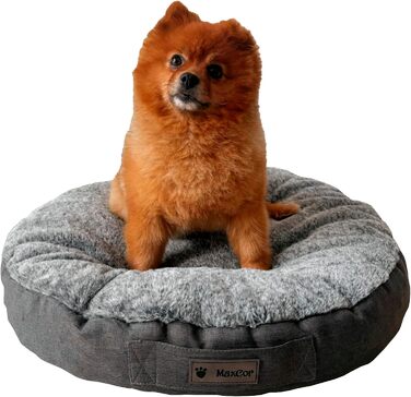 Подушка для собак та котів MaxCor, кругла, з Memory Foam – для суглобів, двостороння, літня/зимова, легка, не деформується