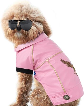 Зимовий одяг для собак NIULA: куртка з PU-шкіри, мотоциклетний стиль, водонепроникна, розмір M