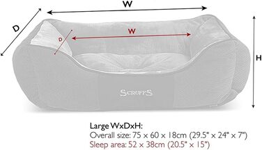 Scruffs Chester Bed L - ліжко для собак, шоколадний колір, 75 x 60 x 18 см