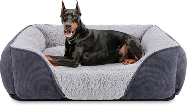 Крісло-лежанка для собак великих порід JOEJOY, сіре, 89x63x23 см, миється, з антиковзаючою поверхнею