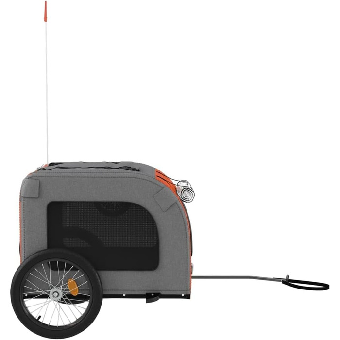Причіп для тварин на велосипед, Oxford, 69x133.5x73.5 см, Оранжевий/Сірий