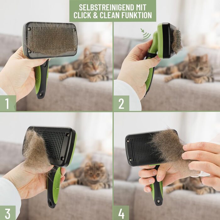 Буршляк для собак та котів ReaVET - самоочисна щітка для вичісування шерсті, для довгошерстих тварин