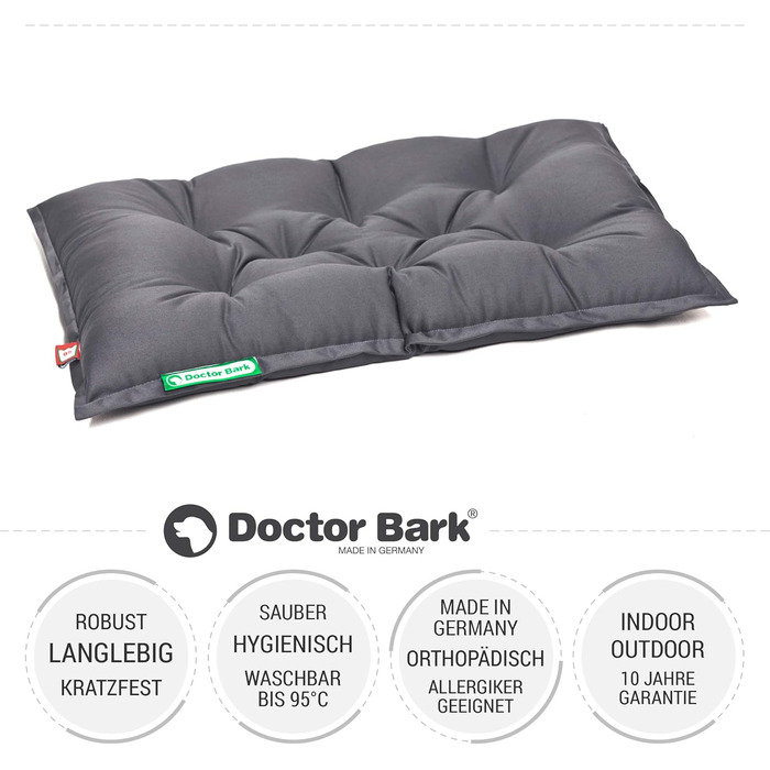 Ортопедичне собаче ліжко Doctor Bark Urban - для собак середніх порід - 70x50 см - сірого кольору - виготовлено в Німеччині - миється до 95°C