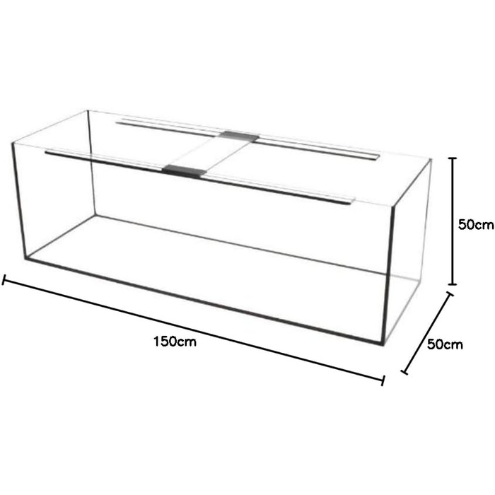 Акваріум прямокутний AptiGlass 150x50x50 см 375 л, скло, для риб, якісний, Robizoo