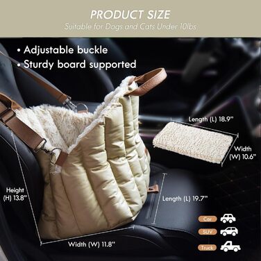 Автомобільне крісло, переноска та ліжко для маленьких собак ClevaHome – Крісло для собак до 4,5 кг, переноска для дому та вулиці