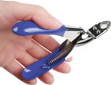 Професійні ножиці для грумінгу собак та котів, триммер для догляду за кігтями, з безкоштовною пилочкою, нержавіюча сталь, зручні ручки – для безпечного та професійного догляду, блакитні