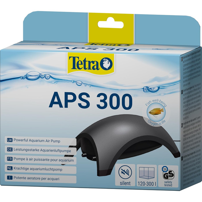 Tetra APS 300 тиха мембранна помпа для акваріумів 120-300 л, чорна