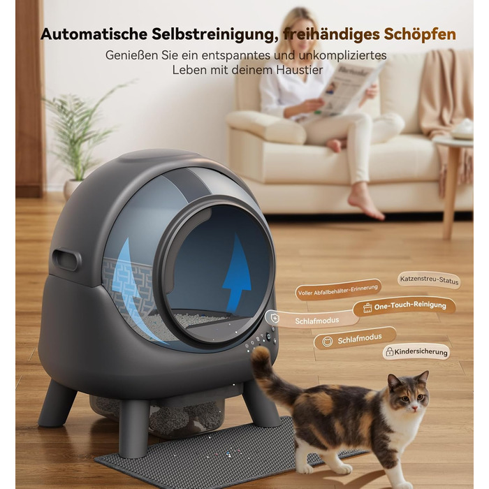 Автоматичний лоток для котів Katzenklo FEELNEEDY 65L з APP-керуванням, сенсорами безпеки та контролем запаху
