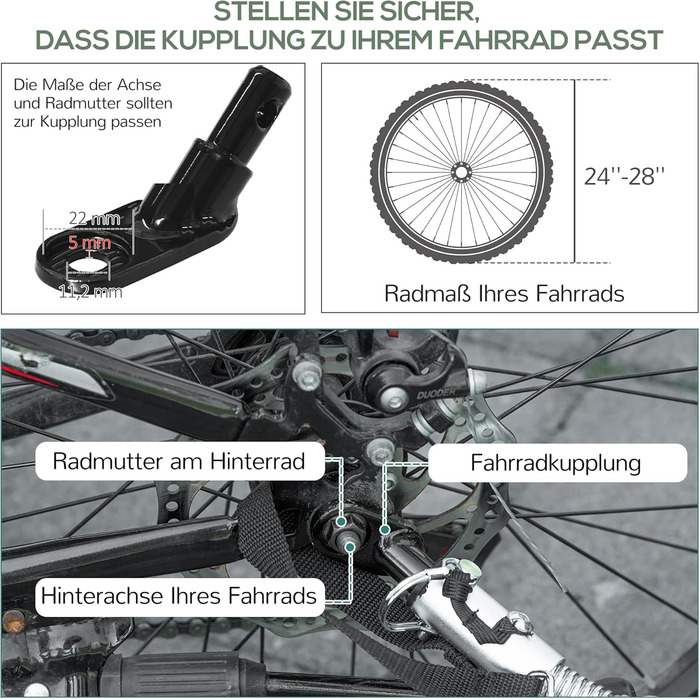 Причіп для велосипеда HOMCOM 2-в-1: вантажний, пасажирський, 20