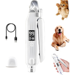 Електричний триммер для собак 2-в-1: кусачки та пилка, LED-дисплей, перезаряджається, для догляду за кігтями