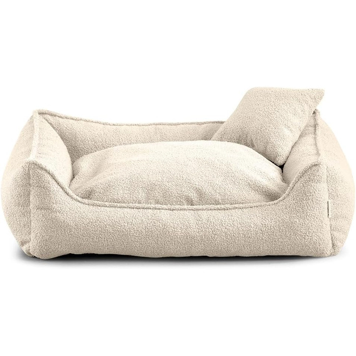 Ліжко для собак Gutekissen® Bear, великі породи, велике лежанка, миється, з подушкою, вибір кольору та розміру (XS - 55x45, кремовий)