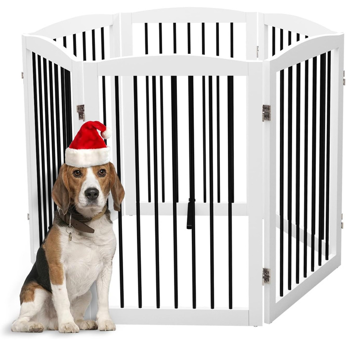 Гілка для собак HOLTICO без свердління, металево-дерев'яна, розкладна, біла, 3 панелі