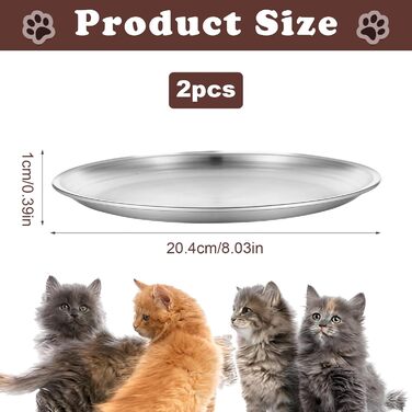 Миска для котів YUXIANLB, нержавіюча сталь, широка, 2 шт.