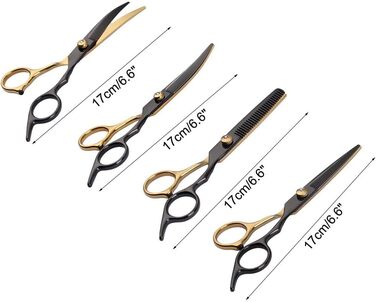 Набір ножиць для грумінгу собак, 7-в-1: ножиці з нержавіючої сталі з безпечними закругленими кінцями, ножиці для стрижки шерсті собак, ножиці для грумінгу котів та собак