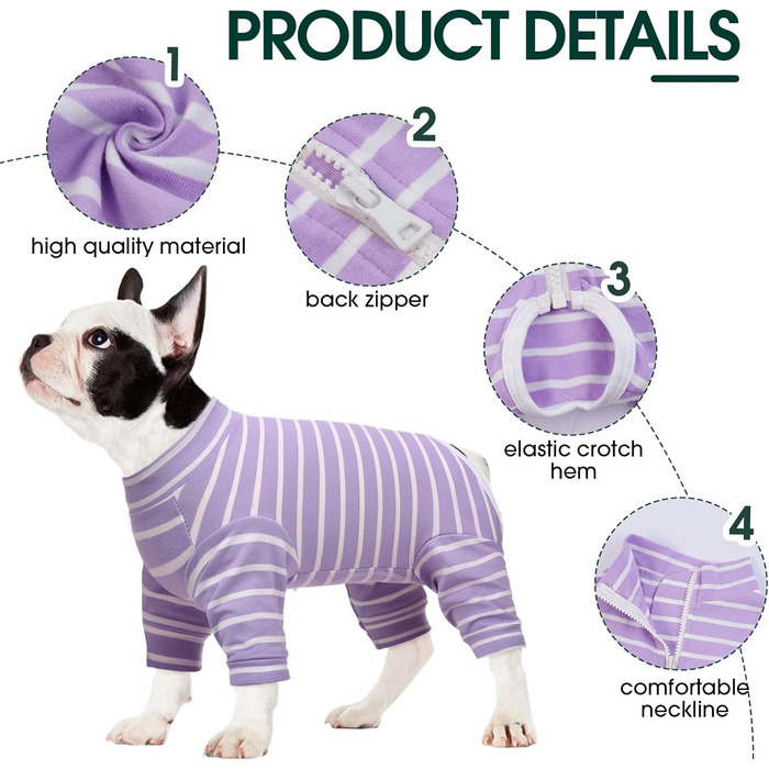 Корсет для собак після операції, після кастрації, для собак, для сук, піжама для собак малого та середнього розміру, фіолетовий, XL