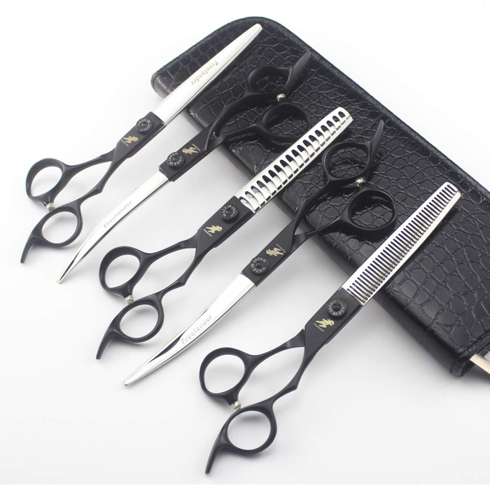 Набір професійних ножиць для грумінгу собак 7.0 дюймів (8 шт.), нержавіюча сталь