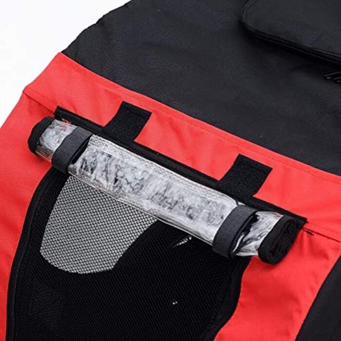 Дитячий причіп 2-в-1 для велосипеда з функцією бігу, причіп для собак середніх порід, вантажопідйомність до 40 кг (червоний / чорний)