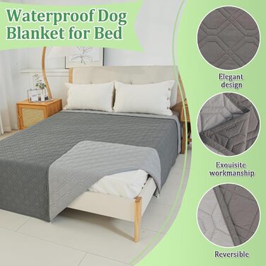 Водонепроникний килимок для собак Gekufa - двосторонній, 137x208 см, 5 шарів, для ліжка, дивана, авто