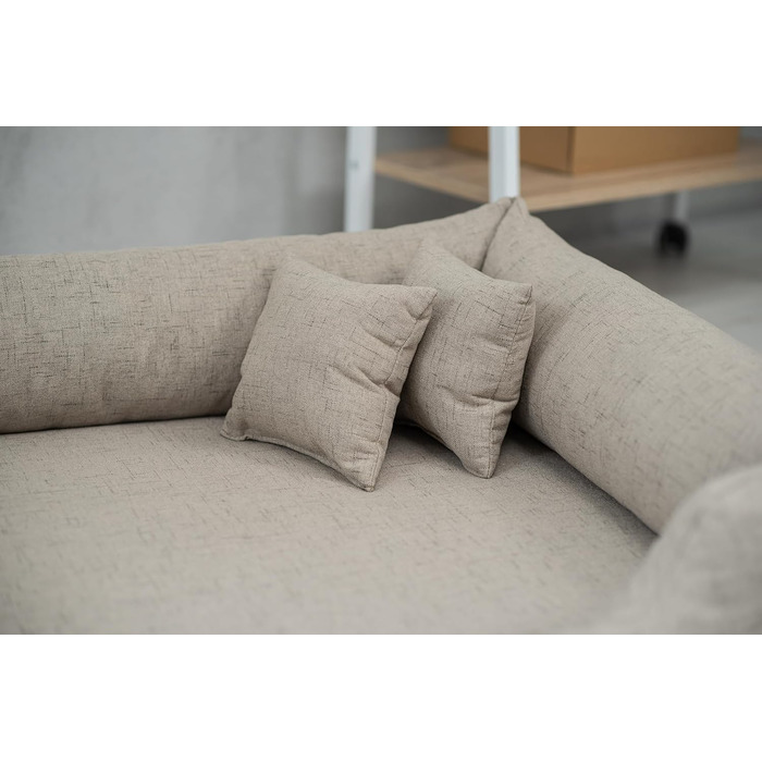 Ортопедичне ліжко для собак Bruno Grosse середнього розміру. М'яке ліжко-матрац для собак з Aura-тканини, з Memory Foam. Зручне, зносостійке та міцне (L, Бежевий)