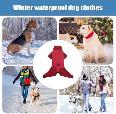 Водонепроникний зимовий одяг для собак: теплий, вітрозахисний зимовий одяг для малих та середніх собак, розмір M, червоний колір. Ідеально для прогулянок, походів та кемпінгу на природі.