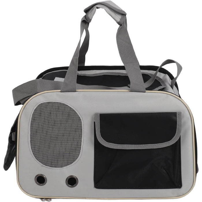 Транспортна переноска для собак та котів, складана, зелена (чорна)