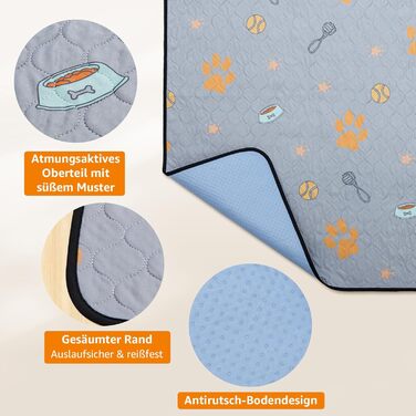 Багаторазові підкладки для цуценят, 2 шт. - супер впитываючі пелюшки для собак, нековзні тренувальні килимки для диванів, вольєрів або автокрісел, 76x81 см (2 шт.)