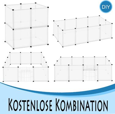 Клітка-вольєр для кроликів та інших дрібних тварин VANCHEMO 145x75x48 см, металева сітка, прозора, без дверей