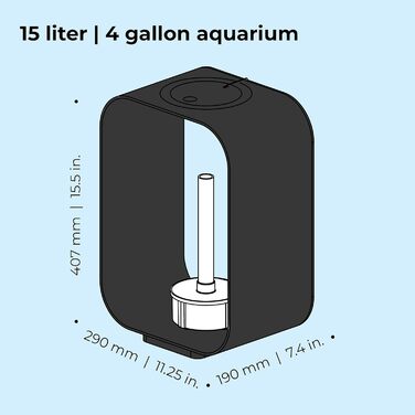 Акваріум biOrb LIFE 15 LED чорний, 15 л, з фільтром, LED-підсвіткою, акриловий, комплект з керамічним ґрунтом