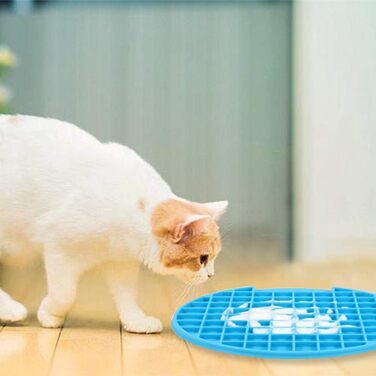 Килимок для облизування собак та котів - 2 шт. Slow Feeder, з міцним присоском, для ласощів, купання, дресирування (синій, зелений)