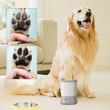 Автоматичний мийка лап для собак 2-в-1: для дому, подорожей, прогулянок. Сірий колір