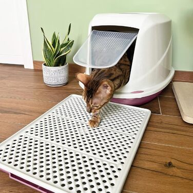 Килимок для котячого туалету Champion Rosa з антиковзаючою поверхнею, Made in Italy, 46x36x3 см