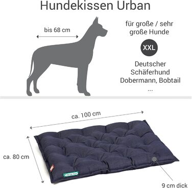 Ортопедична лежанка для собак Doctor Bark Urban (XXL, 100x80 см, Королівський блакитний) - міцна, для дому та вулиці, виготовлена в Німеччині, пральна до 95°C