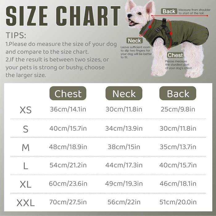 Зимова куртка для собак Poeca: вітро- та водовідштовхувальна, 2-в-1, тепла, для цуценят, зелена (M)