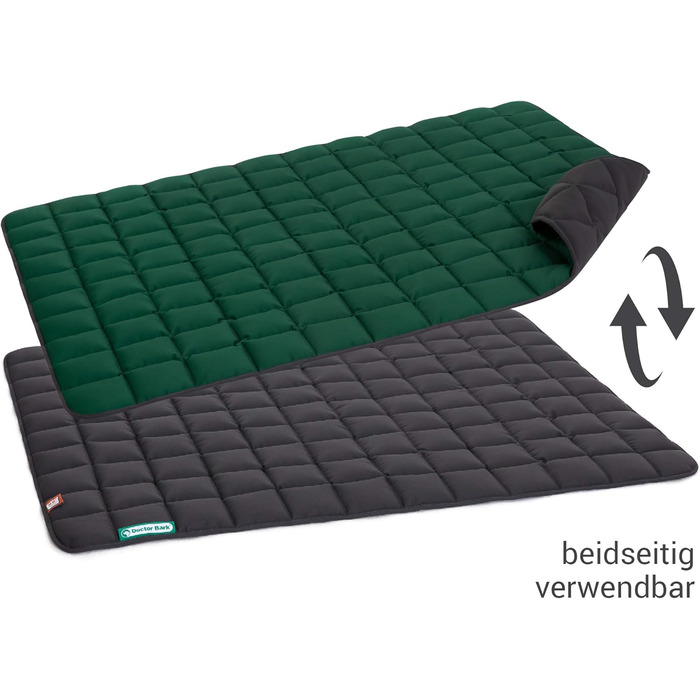 М'яка лежанка для собак Doctor Bark, розмір M (80x70 см), міцна, для дому та вулиці, витримує прання до 95°C, сіро-зелений колір