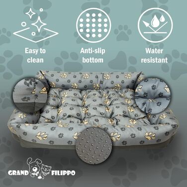 Водонепроникне ліжко для собак - ліжка для маленьких та великих собак - ліжко для собак з неслизьким дном - собачий кошик, собачий лежак 75x65x20 Великий слід