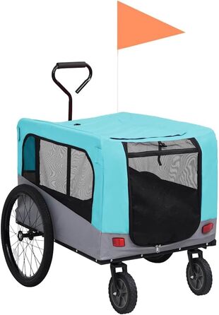 Причіп для собак на велосипеді 2в1 від vidaXL, блакитний