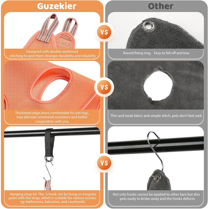 Гамак для грумінгу собак та котів Guzekier, фіксатор, набір для догляду: триммер, пилка, гребінець (до 13 кг)