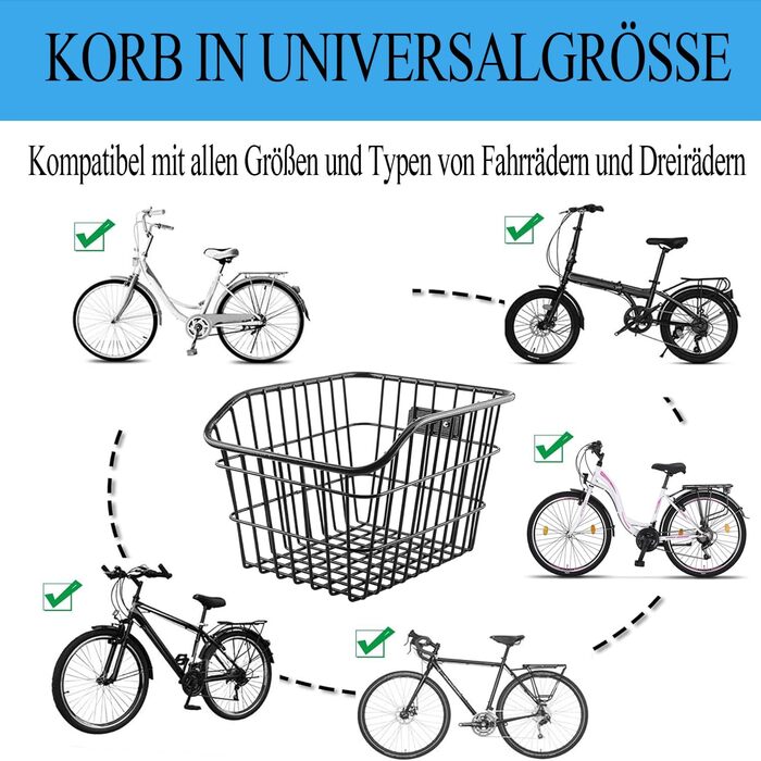 Задній велосипедний кошик з металу, великий, з водонепроникним покриттям та сіткою для багажу. Підходить для собак, покупок, пікніків, шкільних речей. M2