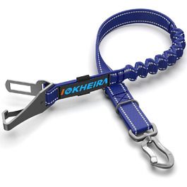 Безпечний пасок для собак IOKHEIRA, регульований автопасок для собак з універсальним з'єднувачем та фіксатором (океановий блакитний)